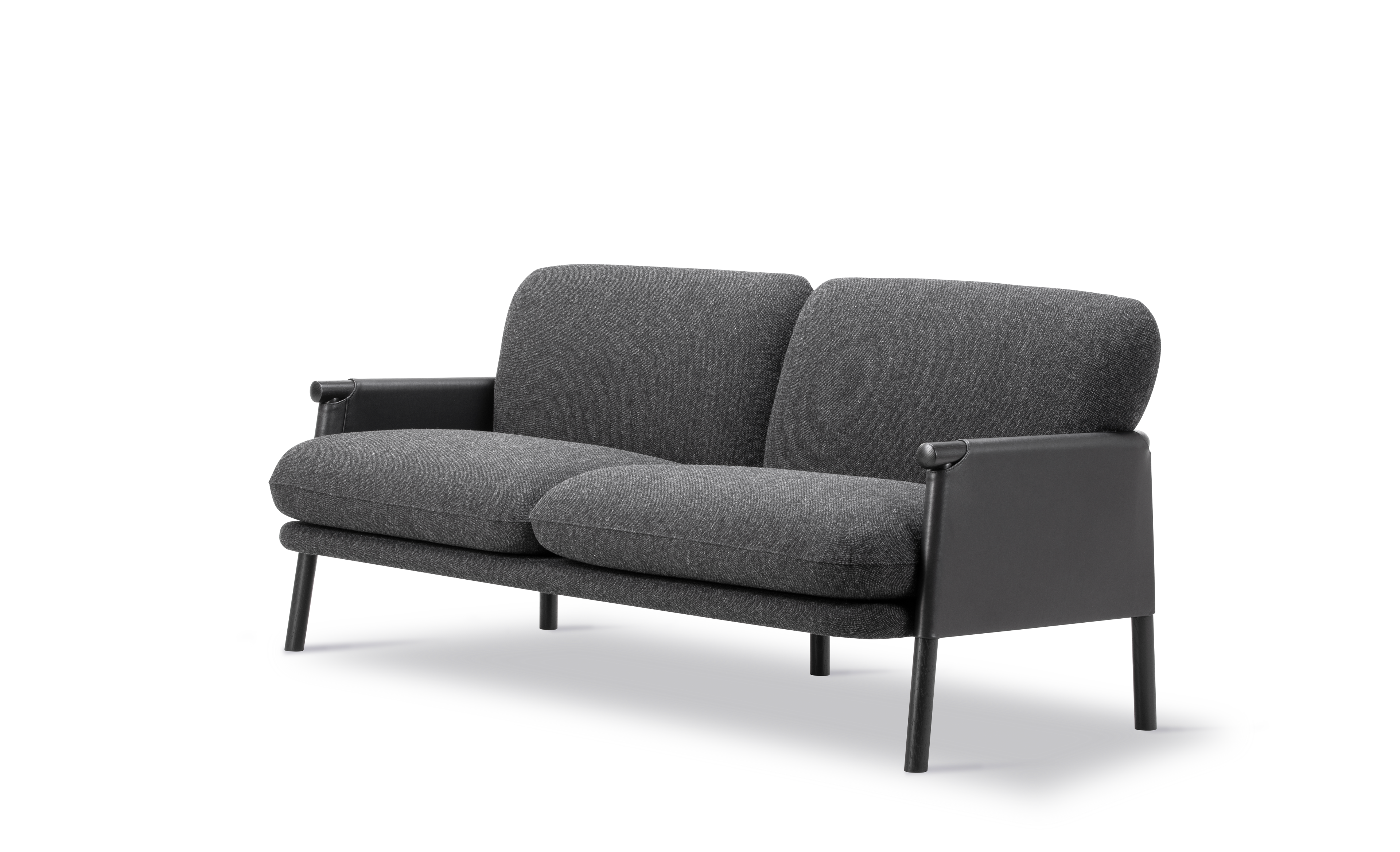 Savannah Sofa - Leather 98 Max / Hallingdal 180 / Black lacquered oak