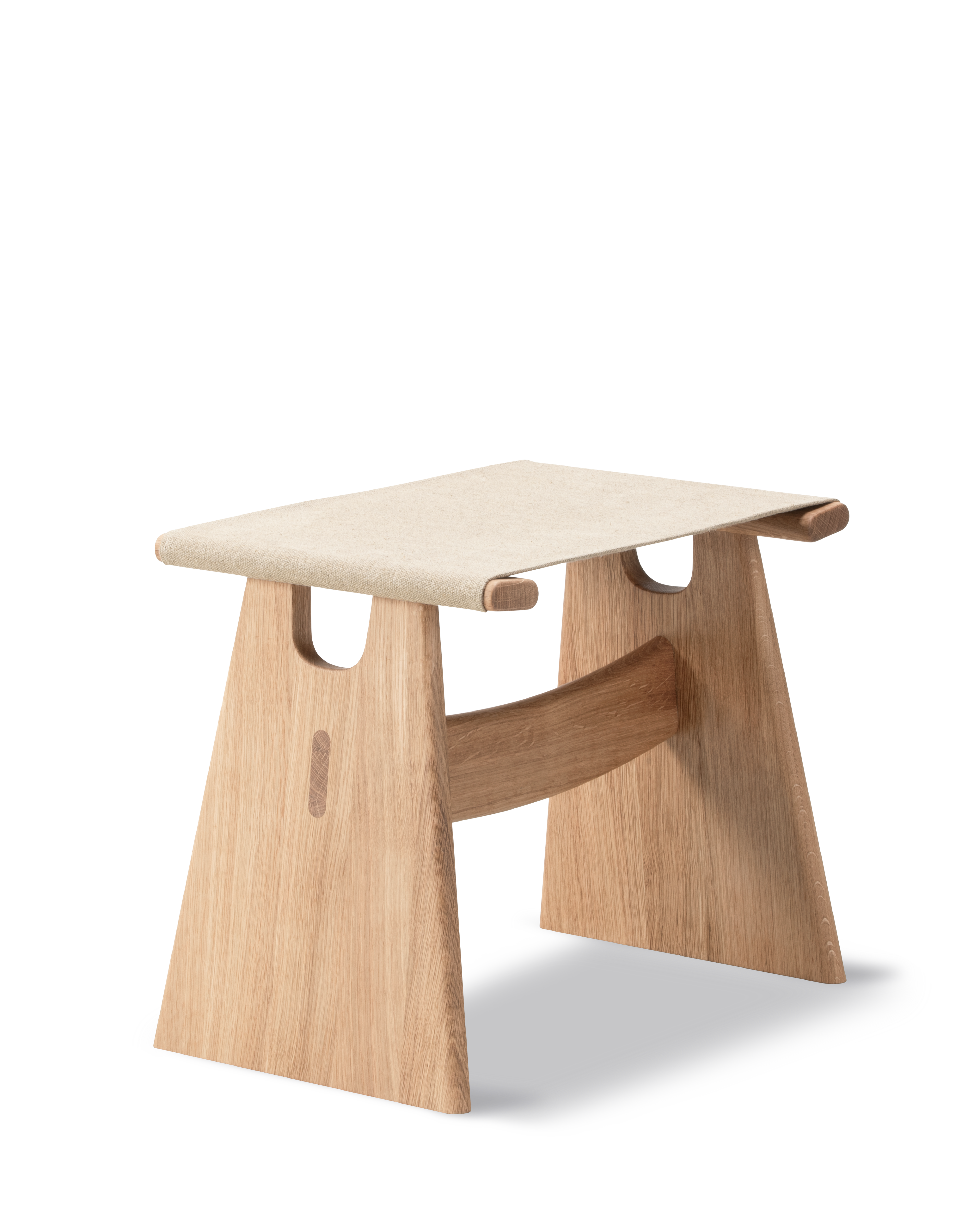 Seto Stool - Eg lys olie / Natur canvas