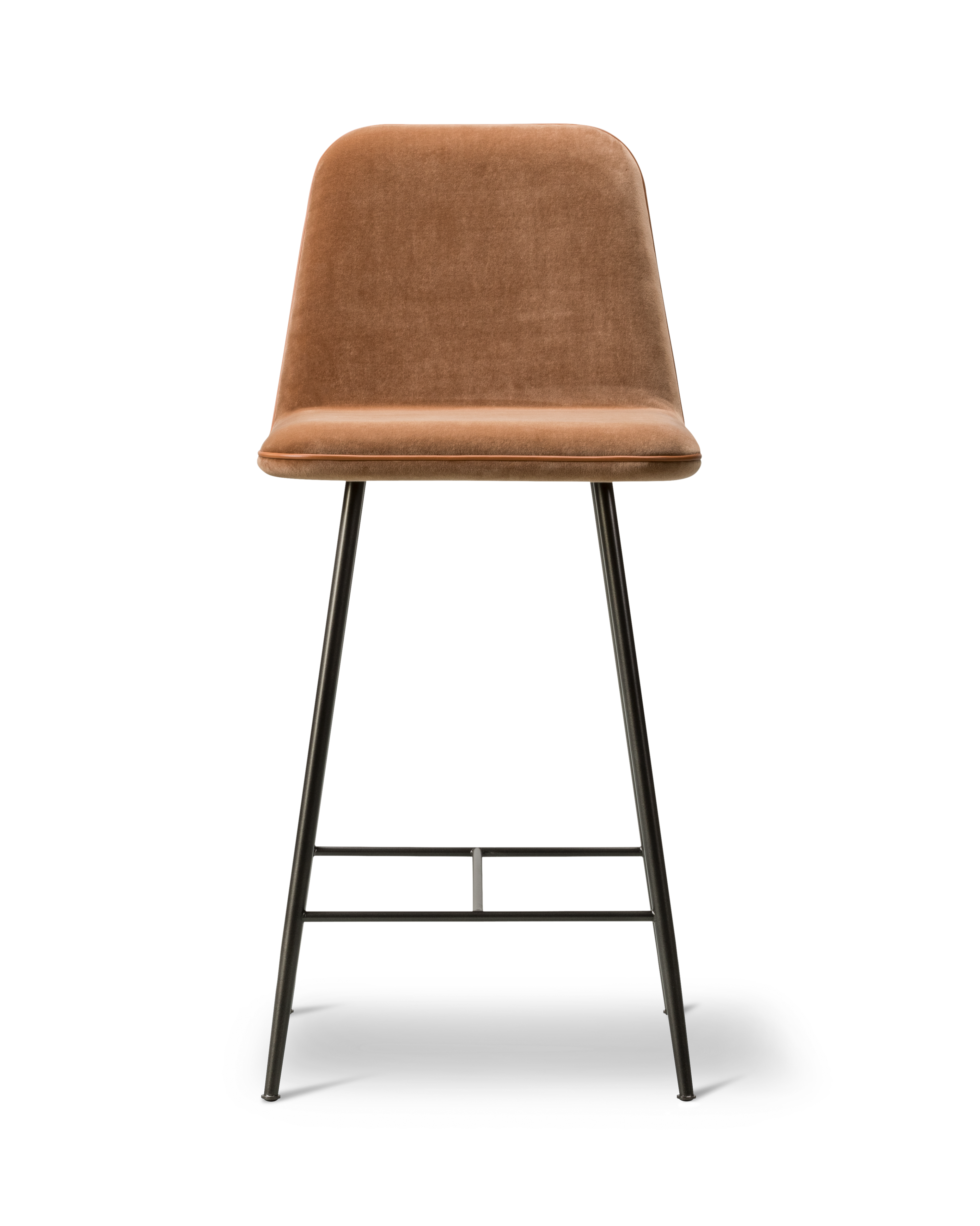 Spine Metal Base Barstool - Harald 343 / Læderkeder 95 Max / Sort stel