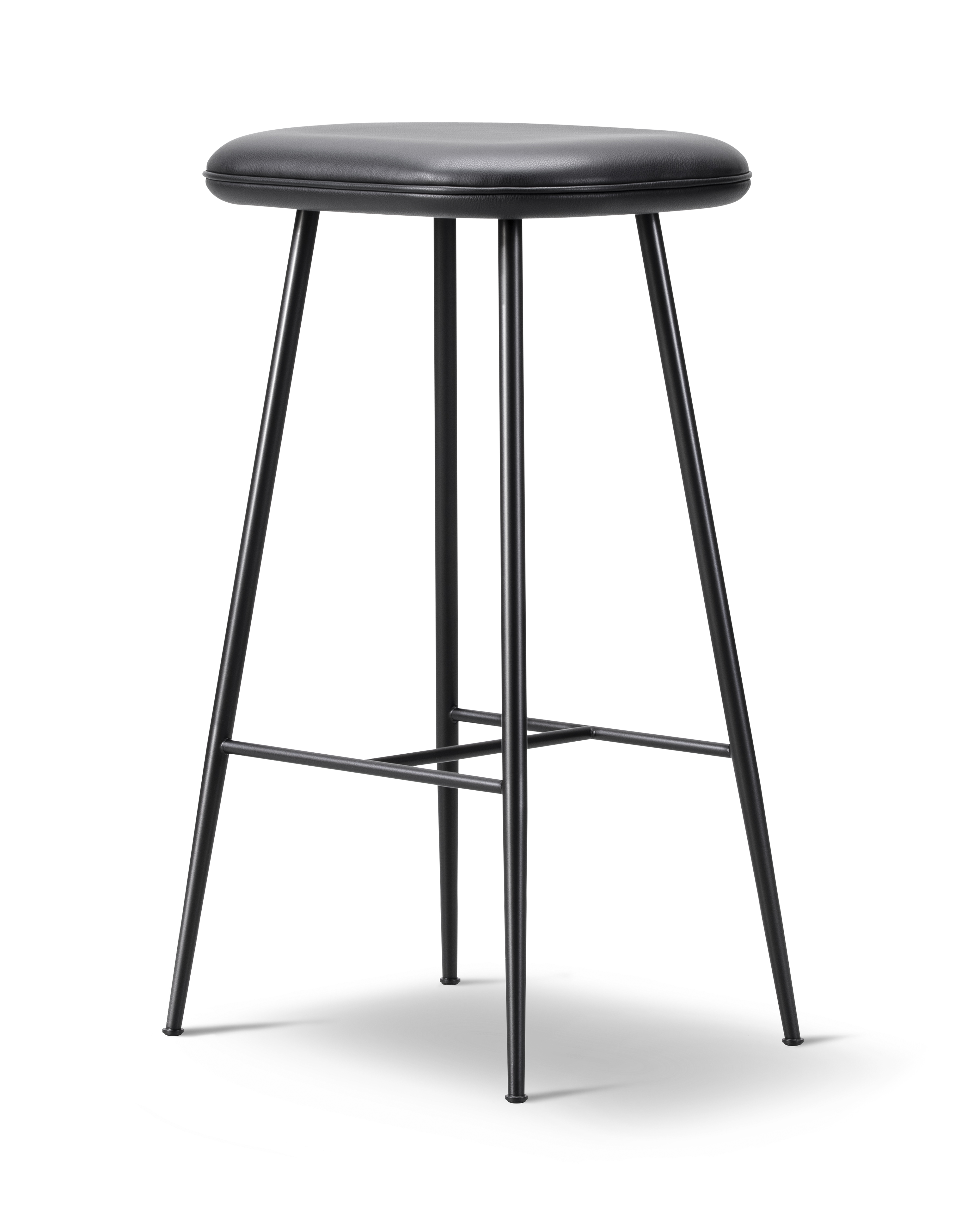 Spine Metal Base Stool - Læder 301 Omni / Sort stel