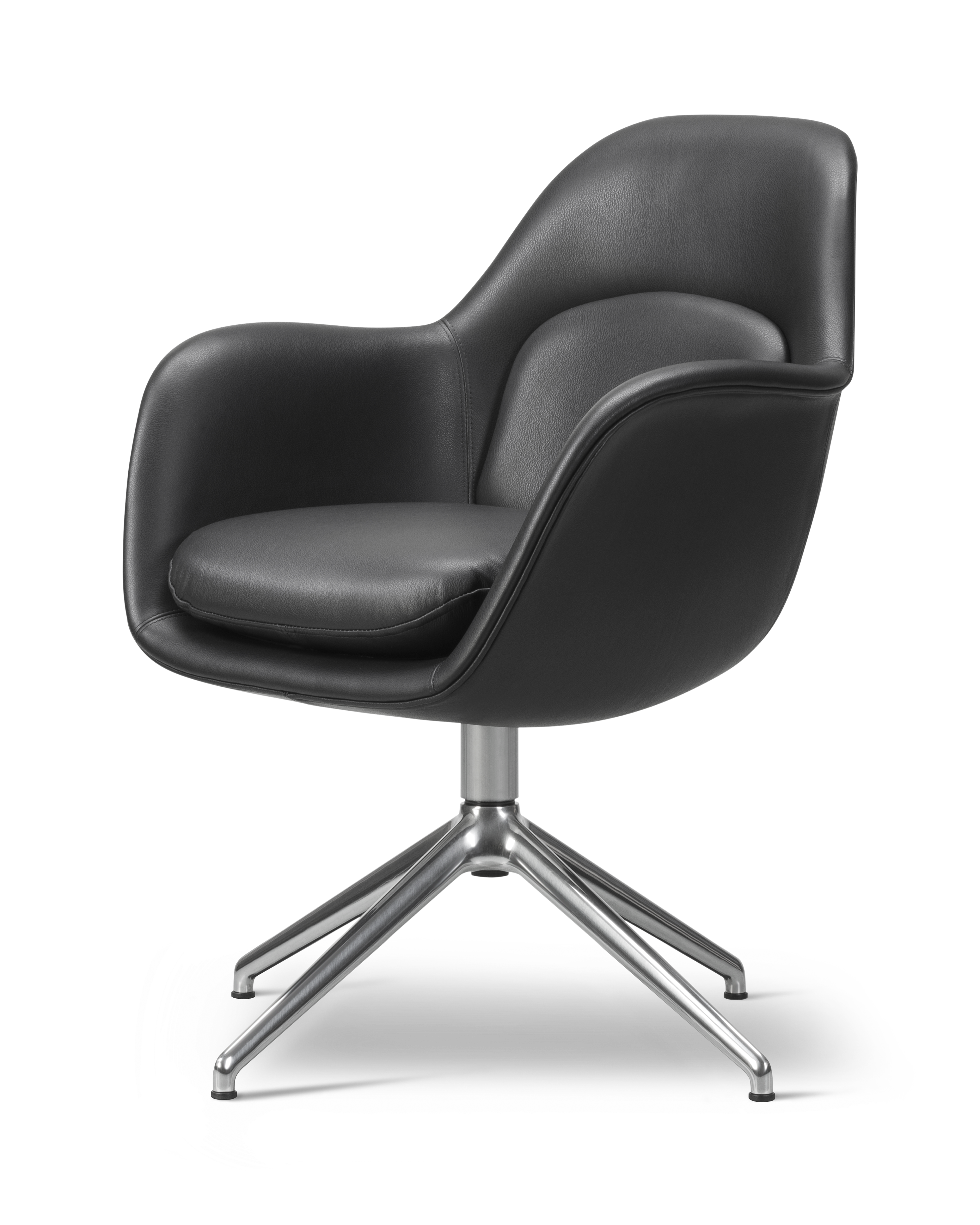 Swoon Dining Chair - Leather 301 Omni / Chrome swivel base