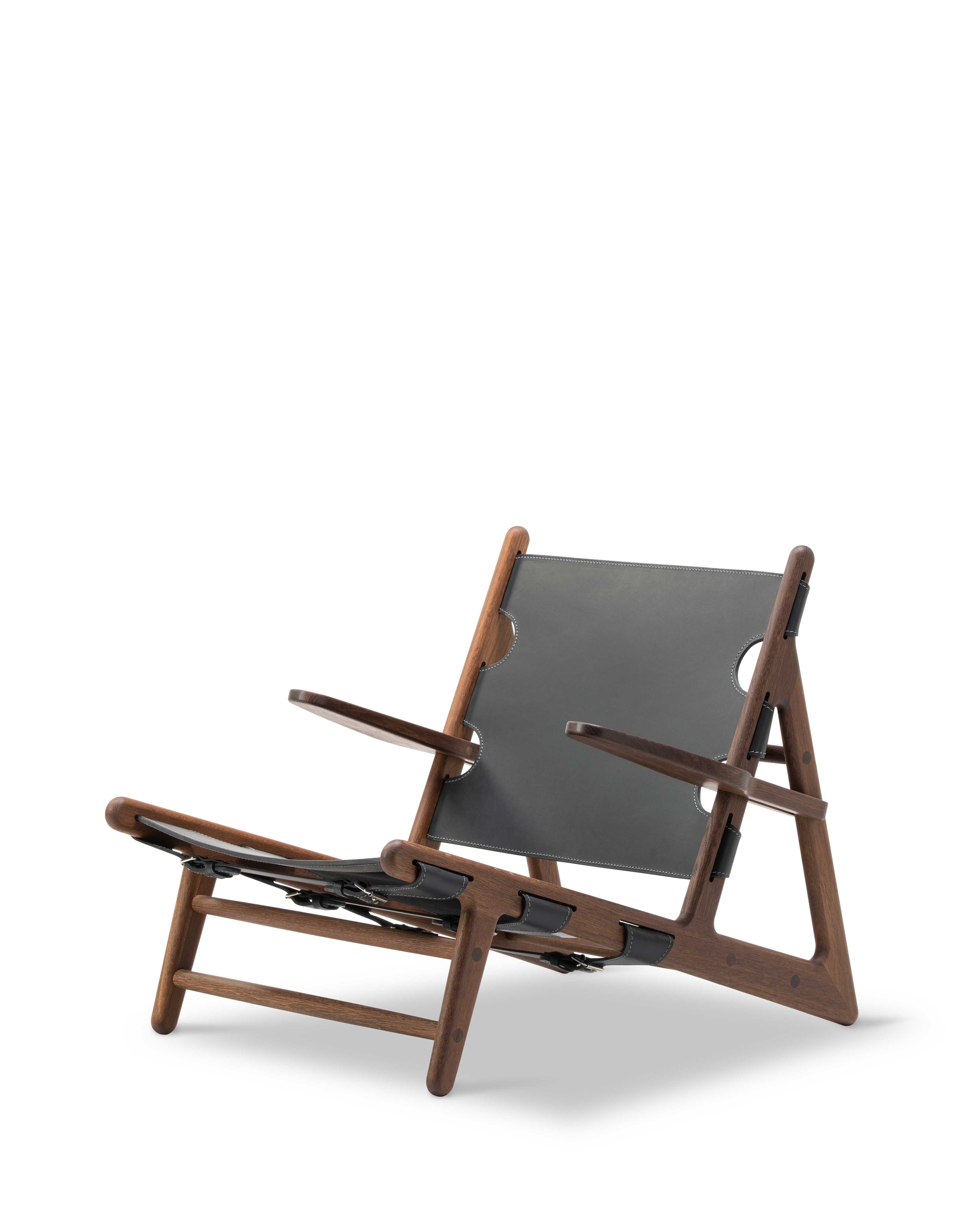 The Hunting Chair - Black leather / Smoked oak oiled