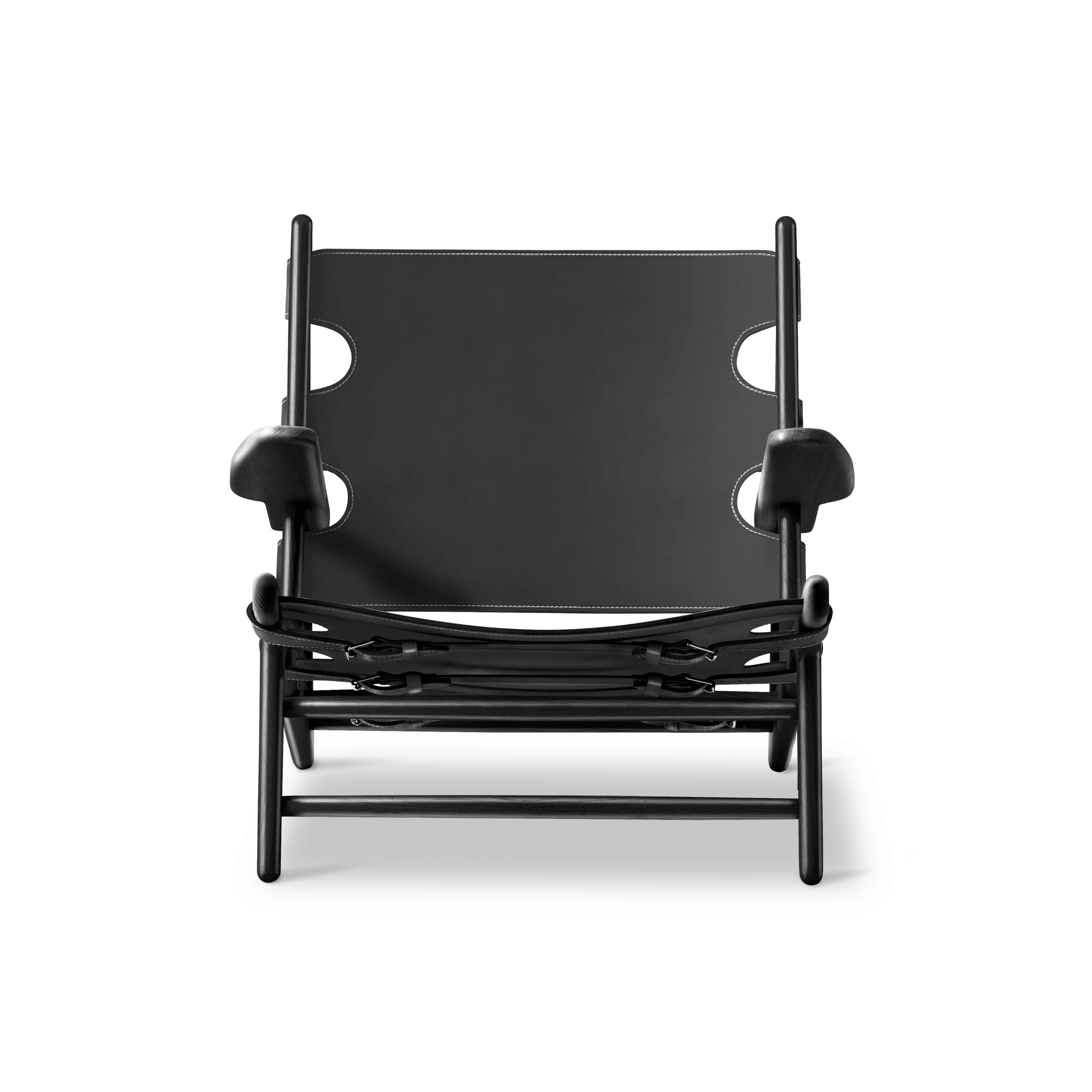 The Hunting Chair - Black Leather / Black lacquered oak