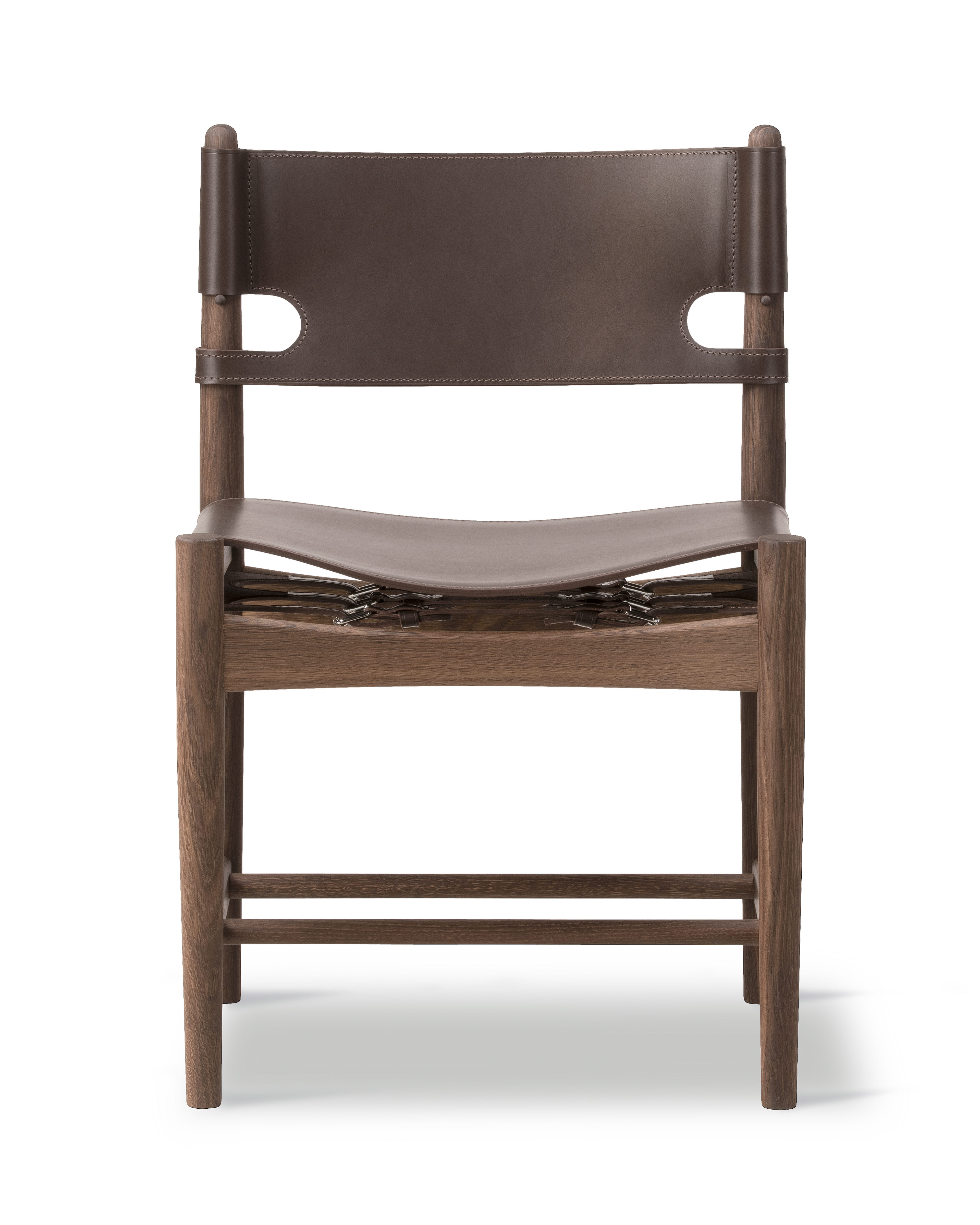 The Spanish Dining Chair - Dark Brown Leather / Smoked oak