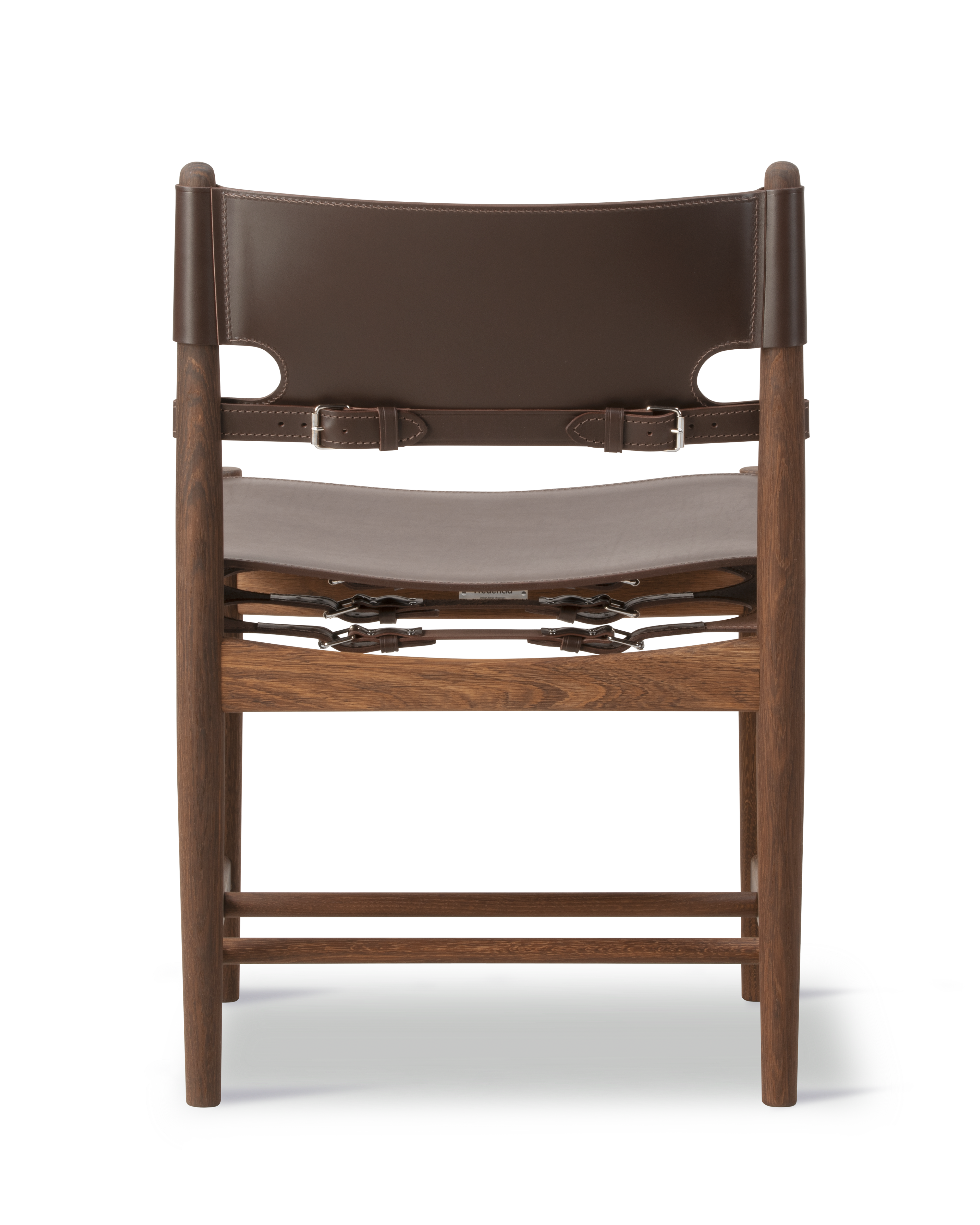 The Spanish Dining Chair - Dark Brown Leather / Smoked oak