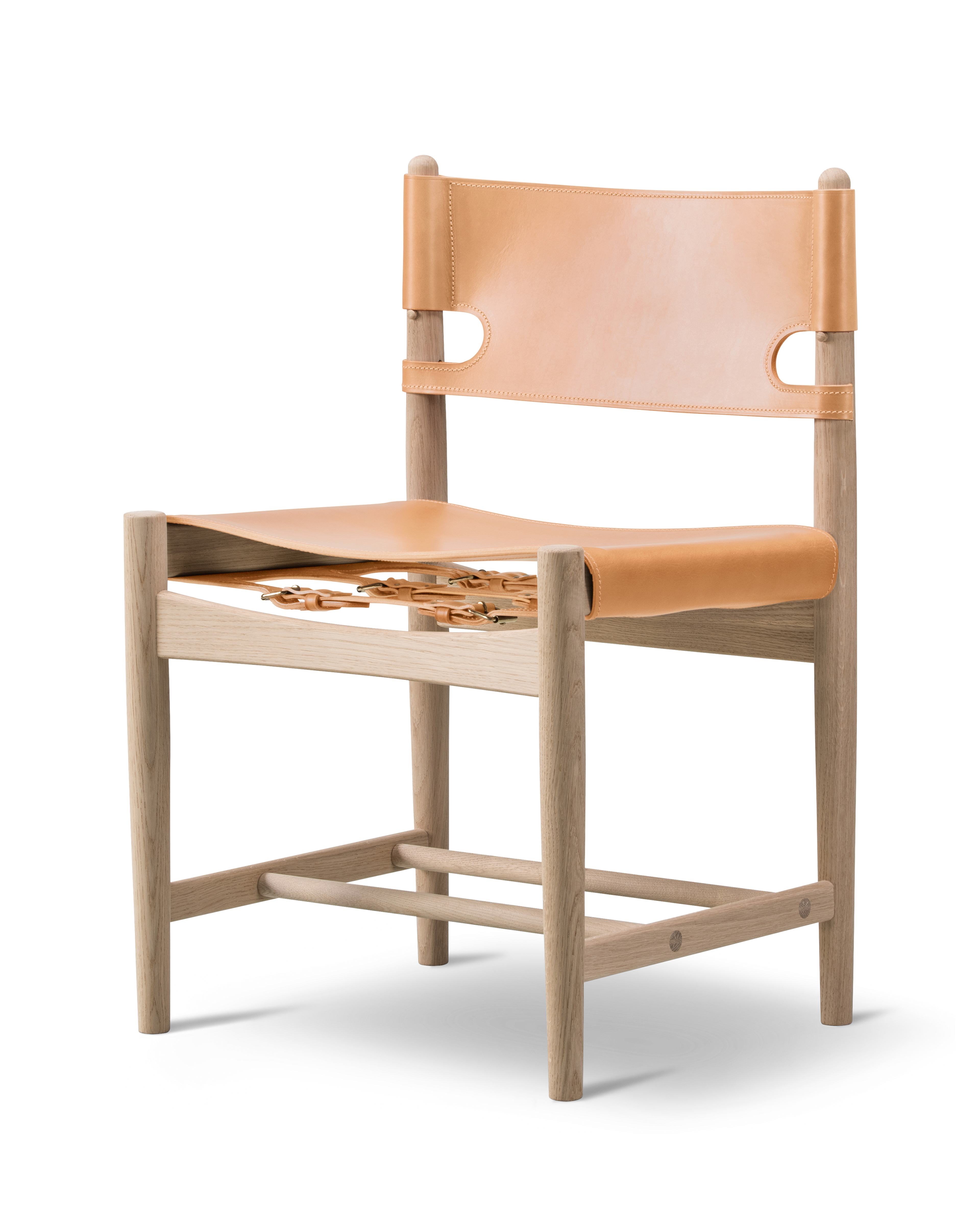 The Spanish Dining Chair - Natural leather / Oak soap