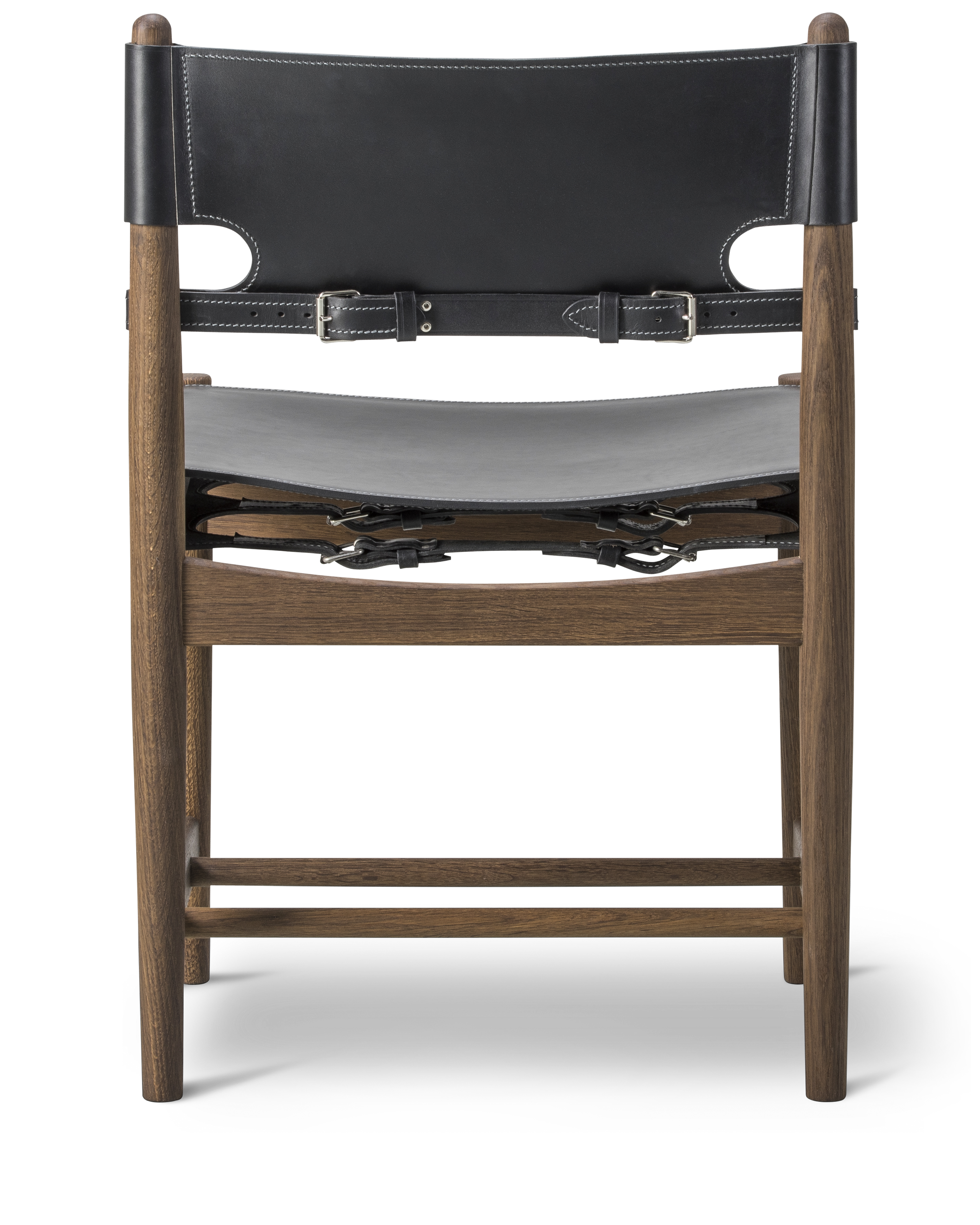 The Spanish Dining Chair - Black leather / Smoked oak