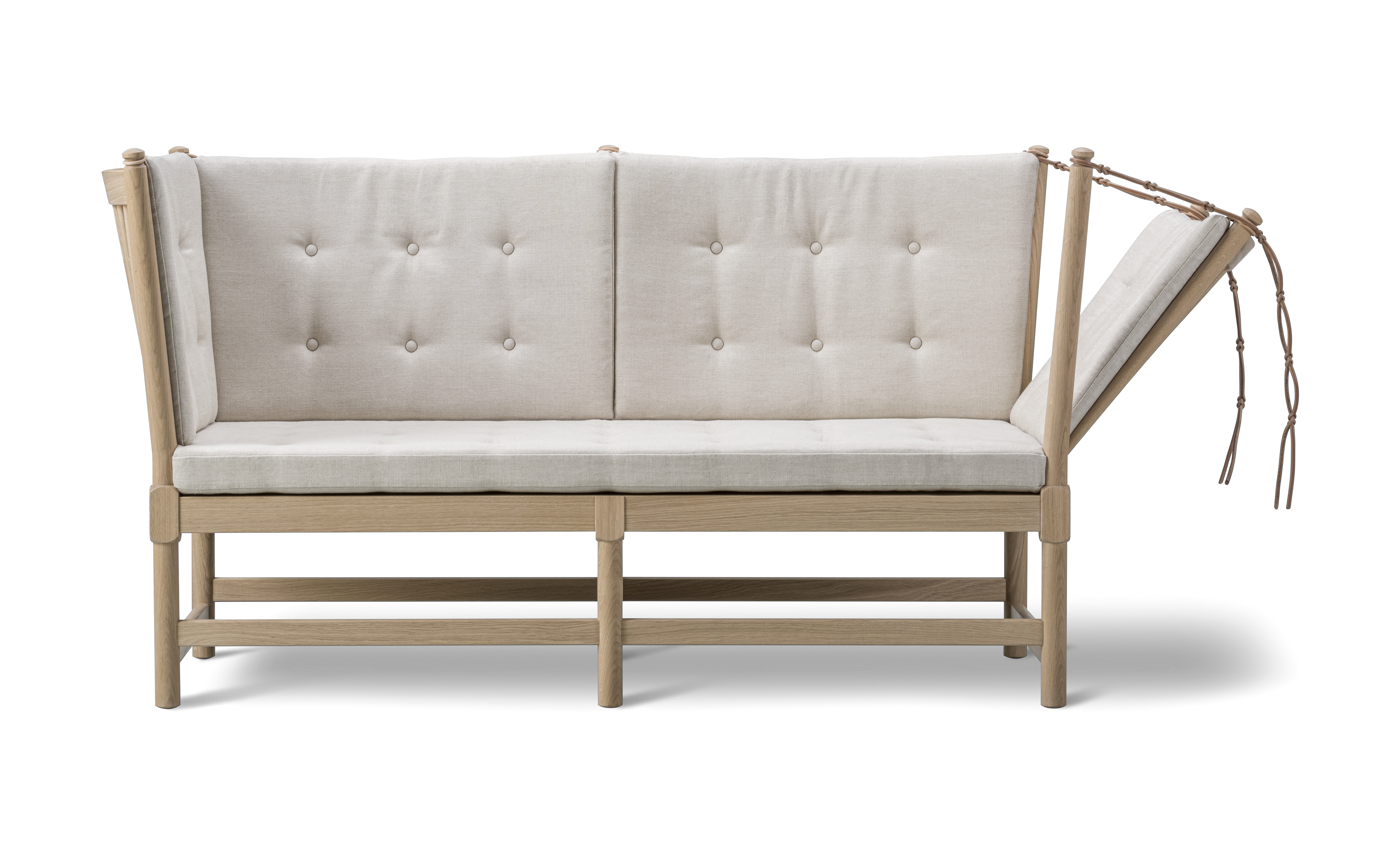 Spoke-Back Sofa - Natural linen 0003 / Oak soap