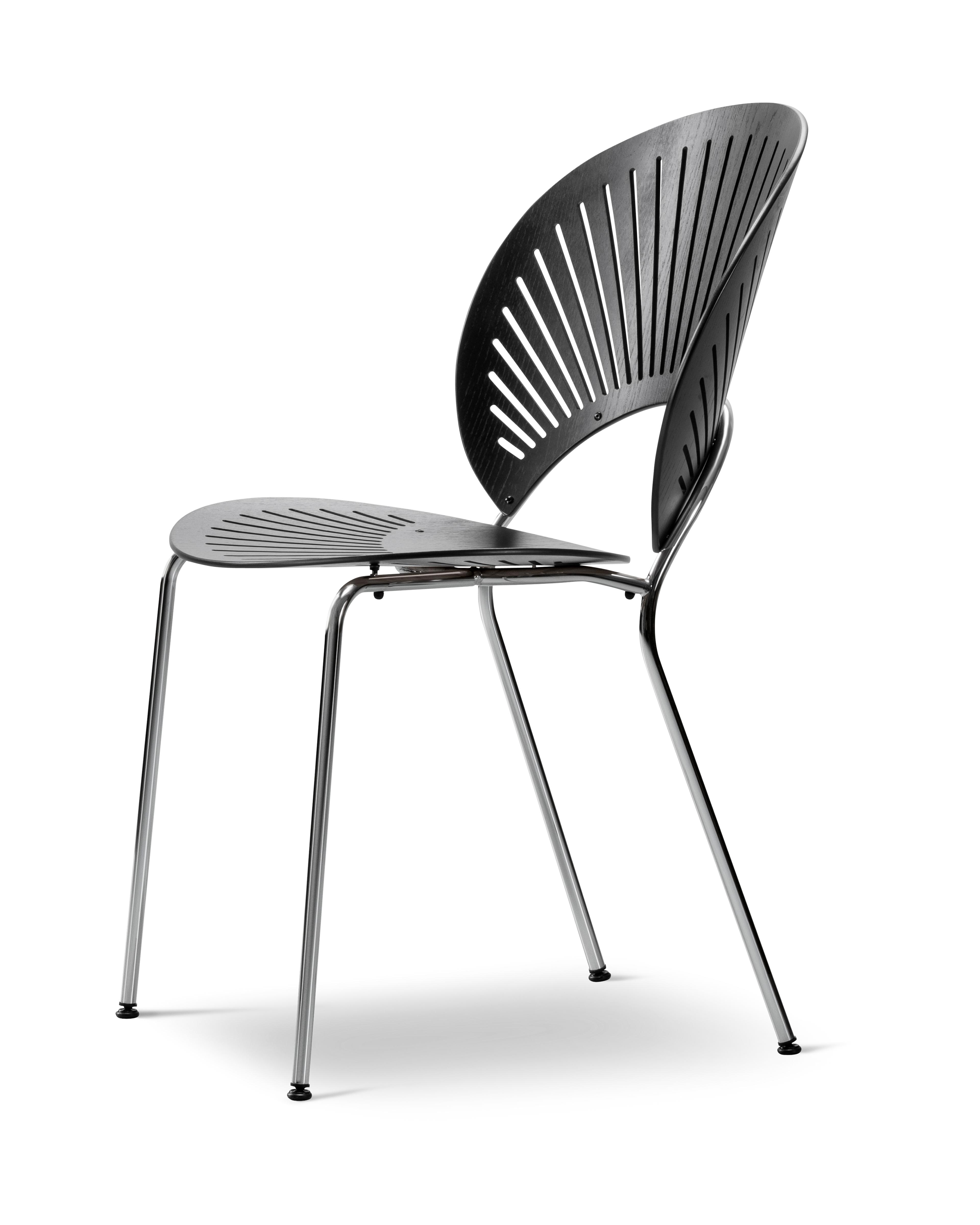 Trinidad Chair - Ash black lacquered / Chrome frame