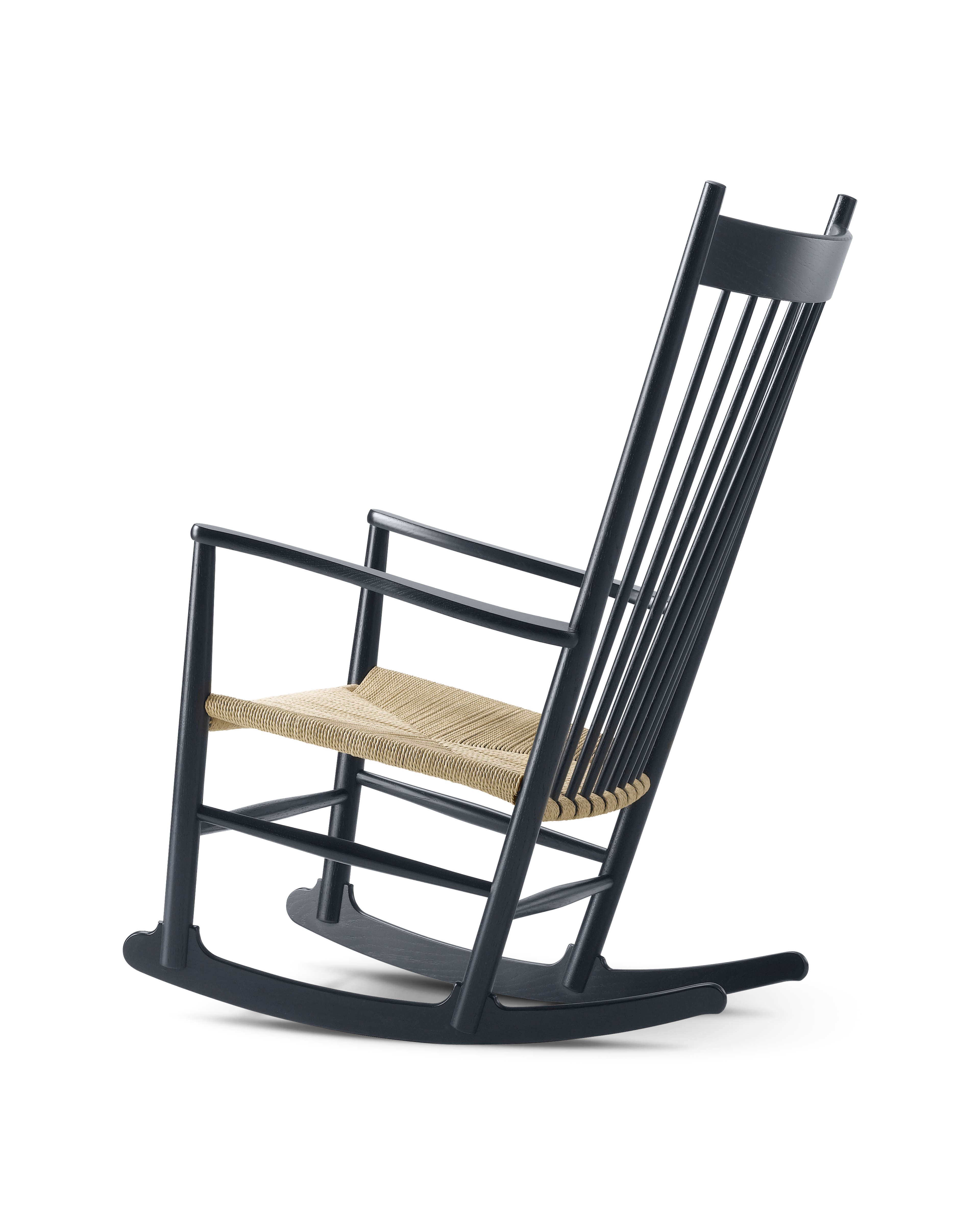 Wegner 16 Rocking Chair - Natural papercord / Black lacquered oak