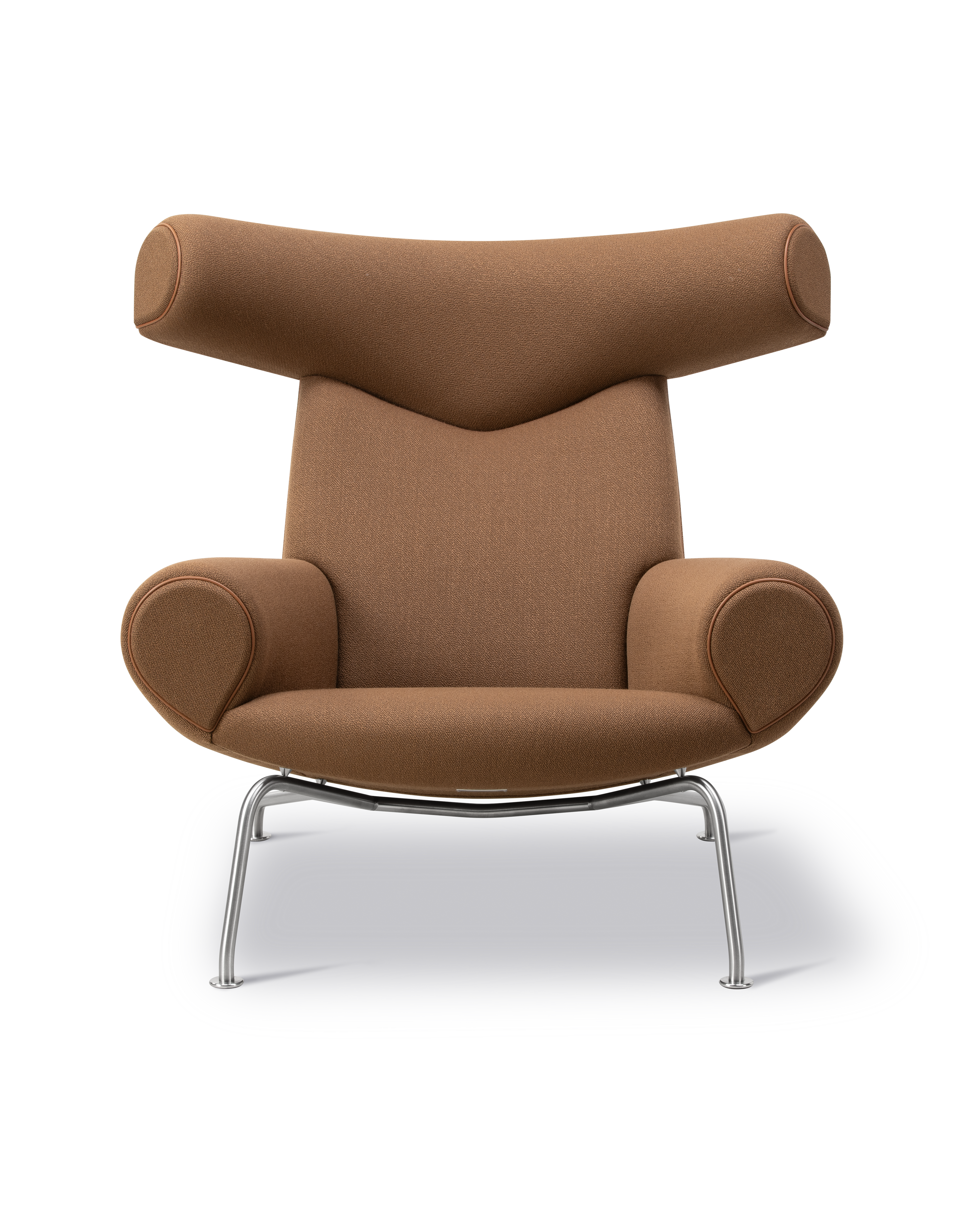 Wegner Ox Chair - Vidar 353 / Max 91 Nutshell / Brushed Aluminium frame