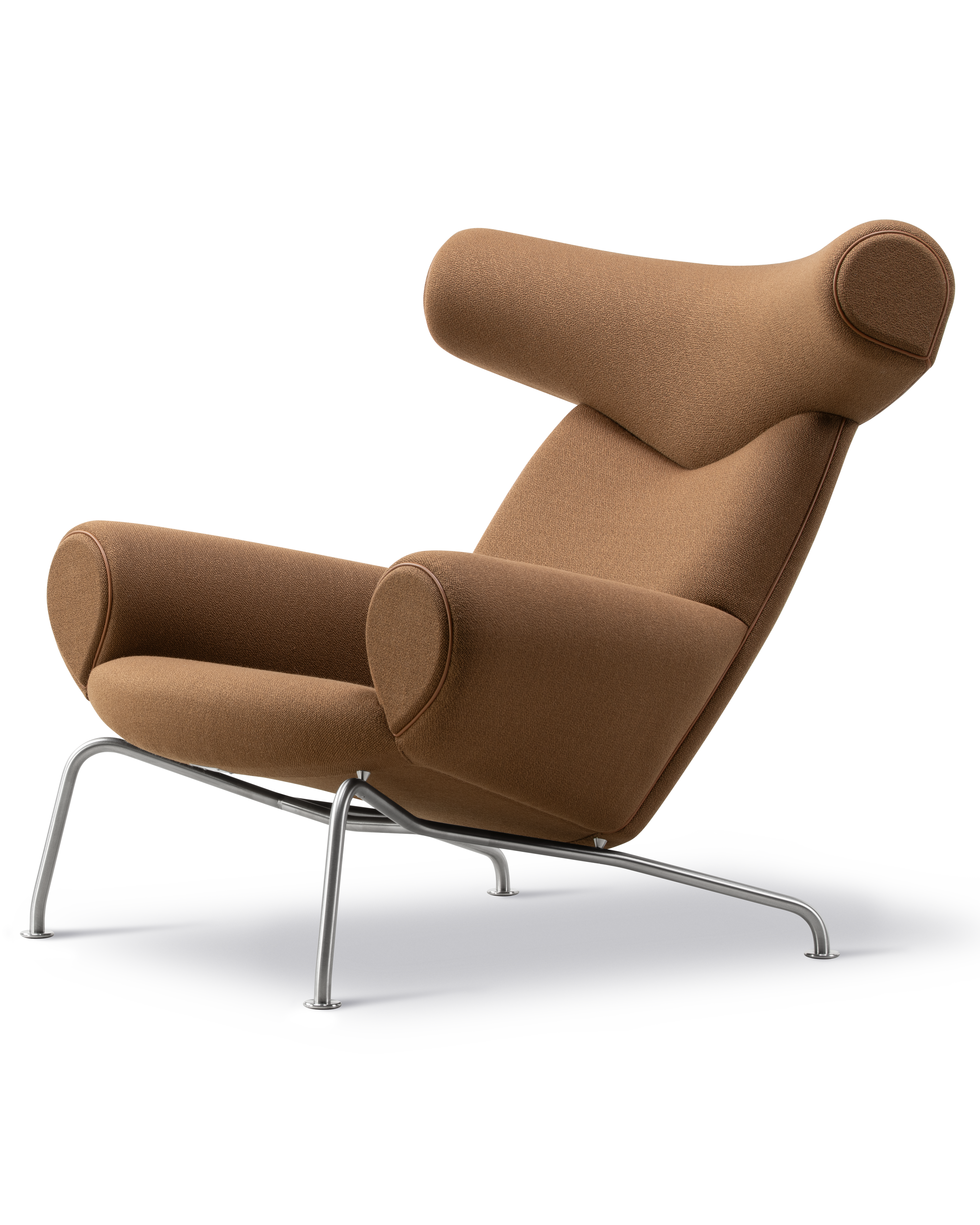 Wegner Ox Chair - Vidar 353 / Max 91 Nutshell / Brushed Aluminium frame