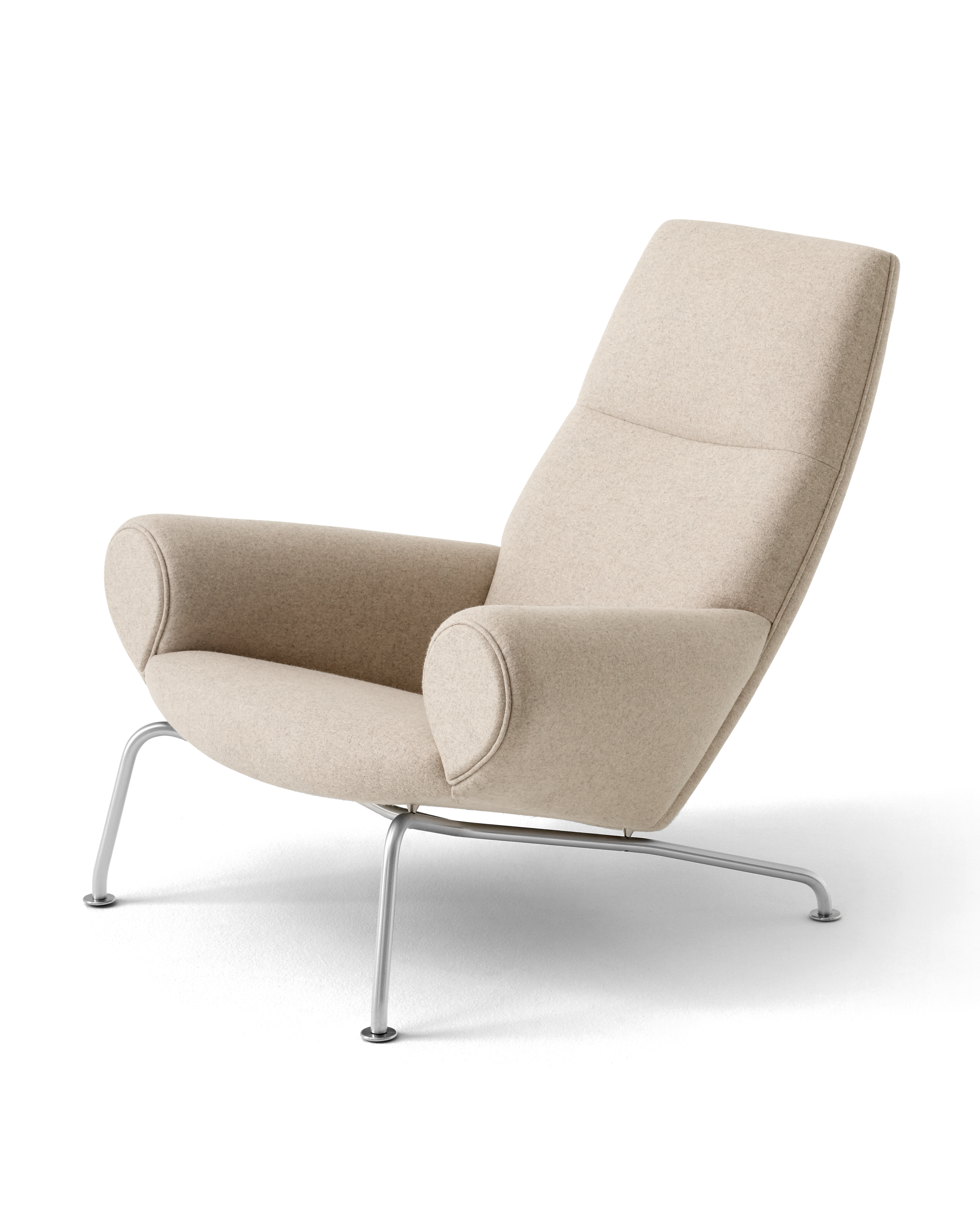 Wegner Queen Chair - Divina Melange 227 / Brushed chrome frame