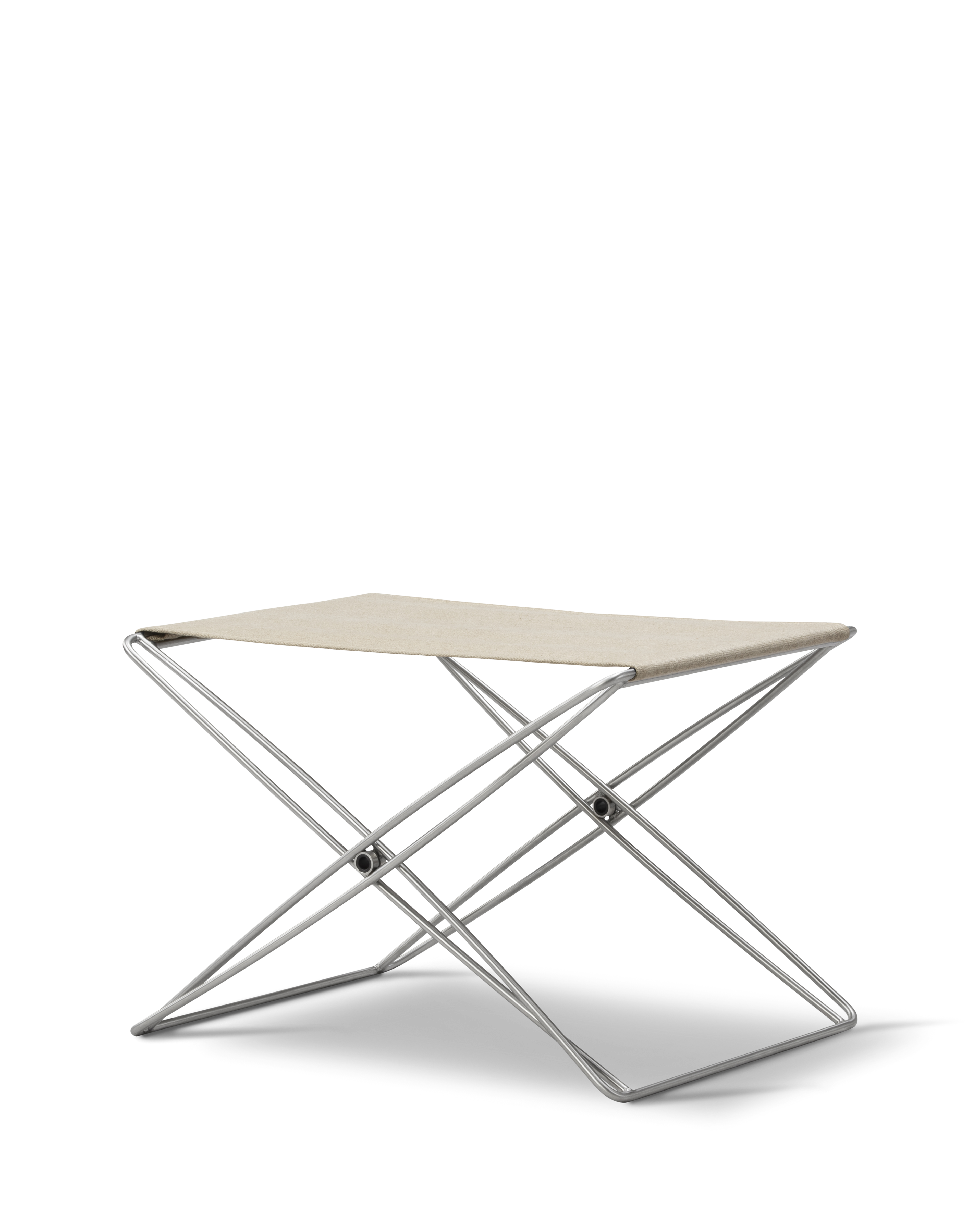 JG Folding Stool - Canvas / Brushed steel frame