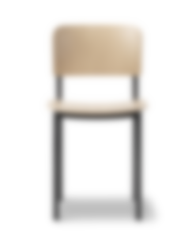 Plan Chair - Eg lakeret / Stel i sortlakeret stål
