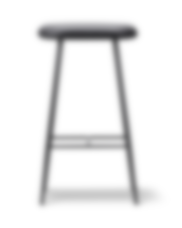 Spine Metal Base Stool - Leather 301 Omni / Black frame