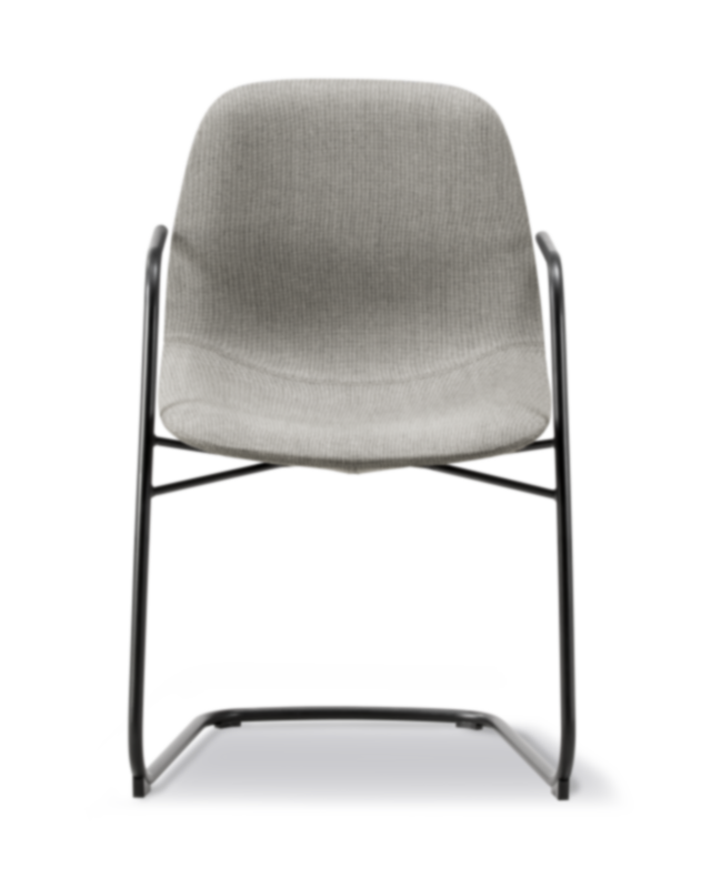 Eyes Cantilever Chair - Re-Wool 128 / Læderkeder 98 Max / Sort stål