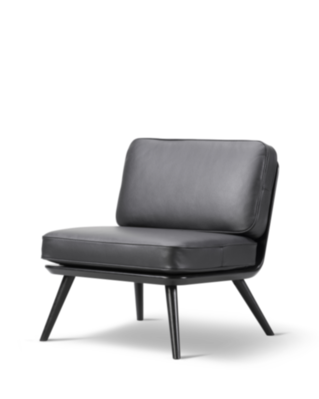 Spine Lounge Suite Chair Petit - Leather 88 Primo / Black lacquered oak