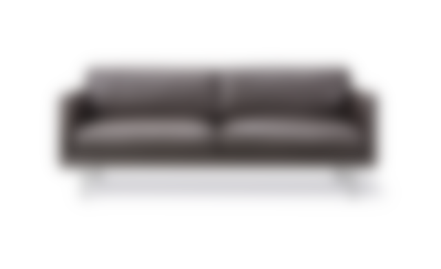 Calmo Sofa - Leather Omni 377, dark brown / Mat chrome