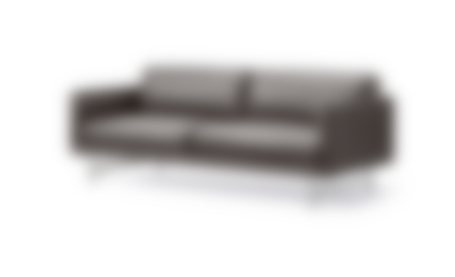 Calmo Sofa - Leather Omni 377, dark brown / Mat chrome