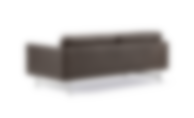 Calmo Sofa - Leather Omni 377, dark brown / Mat chrome