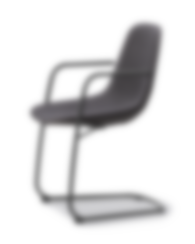 Eyes Cantilever Chair - Re-Wool 198 / Leather 98 Max Piping / Black steel