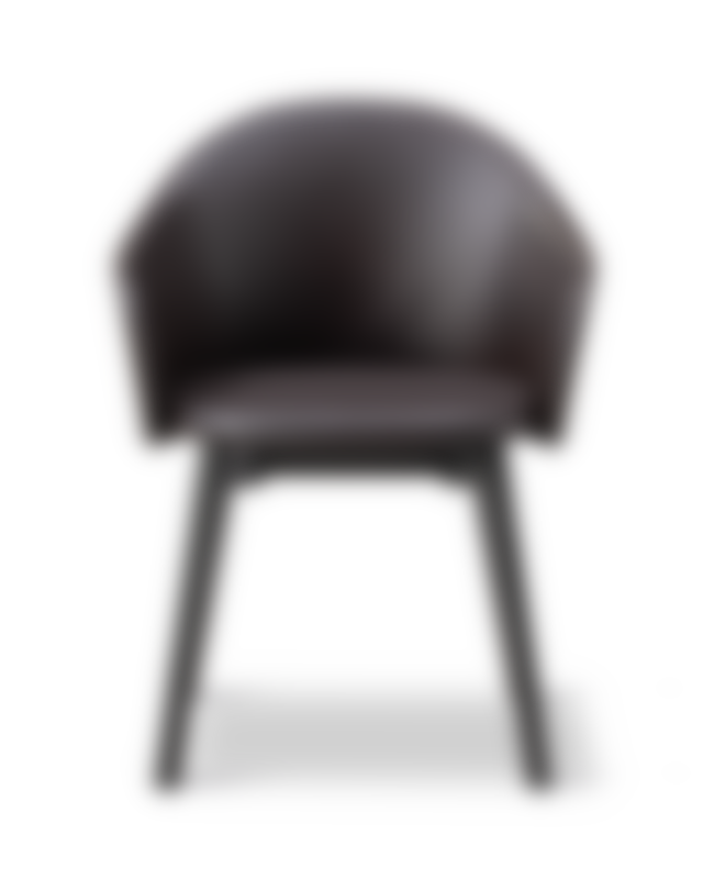 Gomo Armchair - Organic leather mocca / Black Laquered