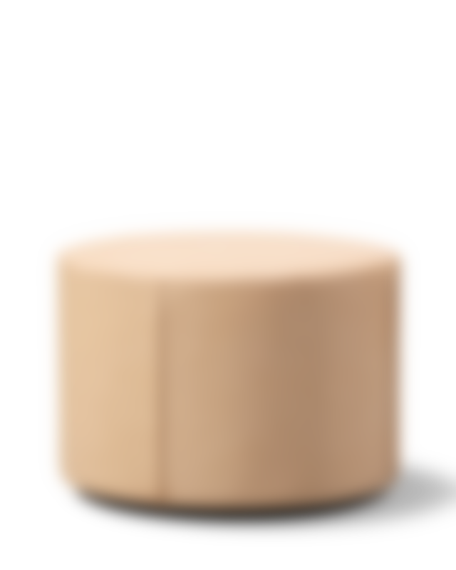 Mono Pouf - Leather 90 Natural, Vegeta