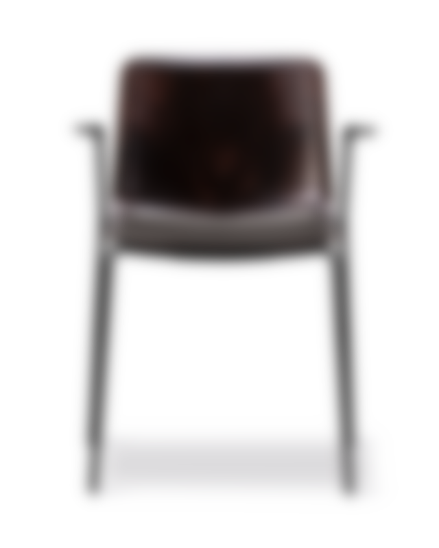 Pato Paper 4 Leg Armchair - Papershell / Leather Primo 86-1 dark brown / Black