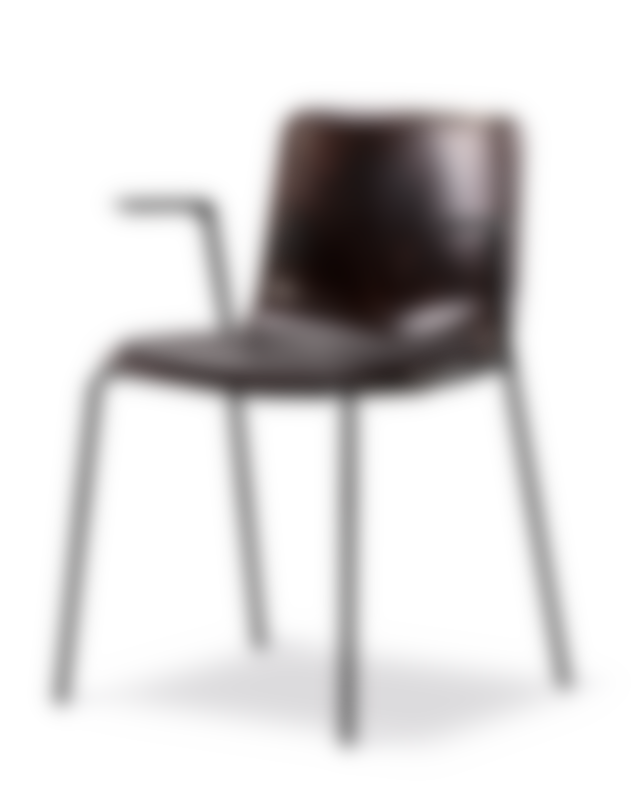 Pato Paper 4 Leg Armchair - Papershell / Leather Primo 86-1 dark brown / Black