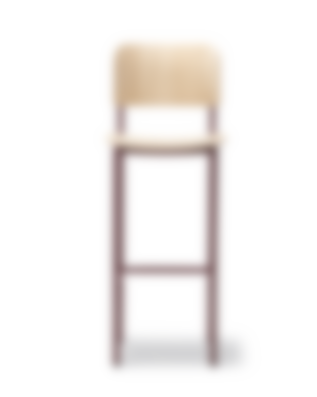 Plan Barstool - Oak lacquered / Bordeaux
