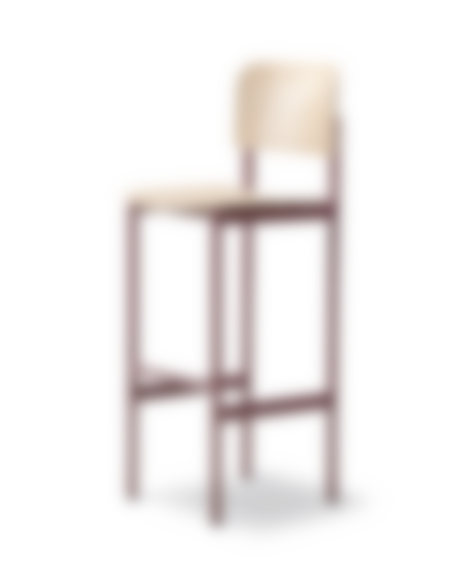 Plan Barstool - Oak lacquered / Bordeaux