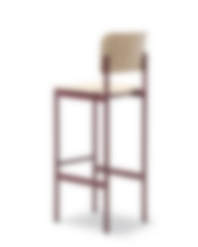 Plan Barstool - Oak lacquered / Bordeaux