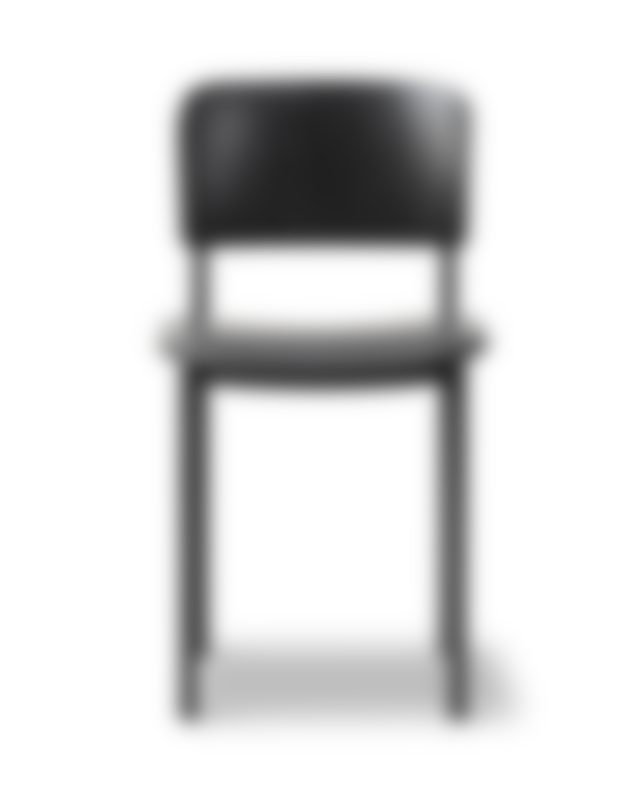 Plan Chair - Black Lacquered Oak / Leather 301 Max / Black steel frame