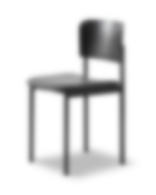 Plan Chair - Black Lacquered Oak / Leather 301 Max / Black steel frame