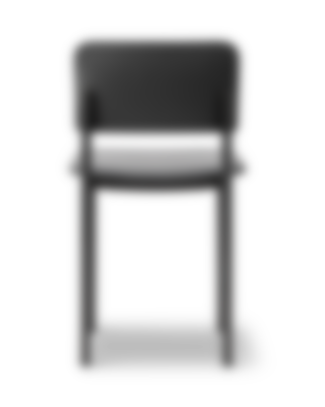 Plan Chair - Lacquered wood / Leather 301 Max / Black steel frame