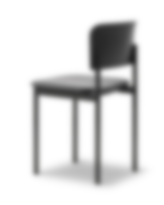 Plan Chair - Black Lacquered Oak / Leather 301 Max / Black steel frame