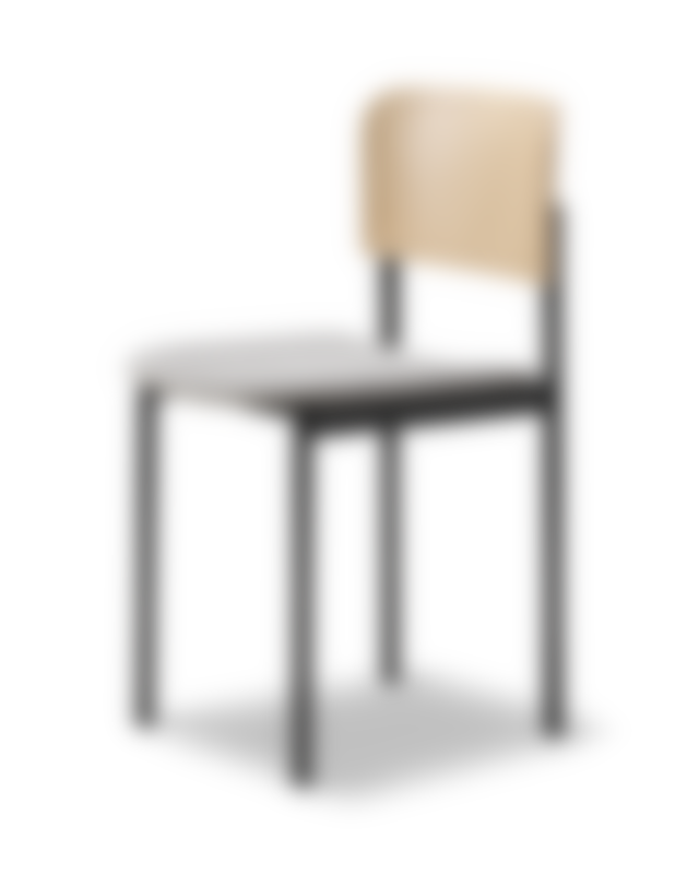 Plan Chair - Lacquered Oak / Re-wool 128 / Black steel frame