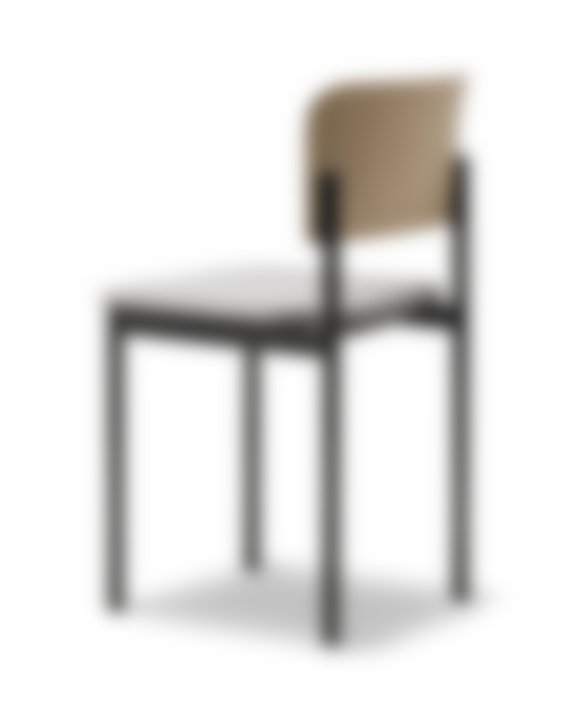 Plan Chair - Lacquered Oak / Re-wool 128 / Black steel frame