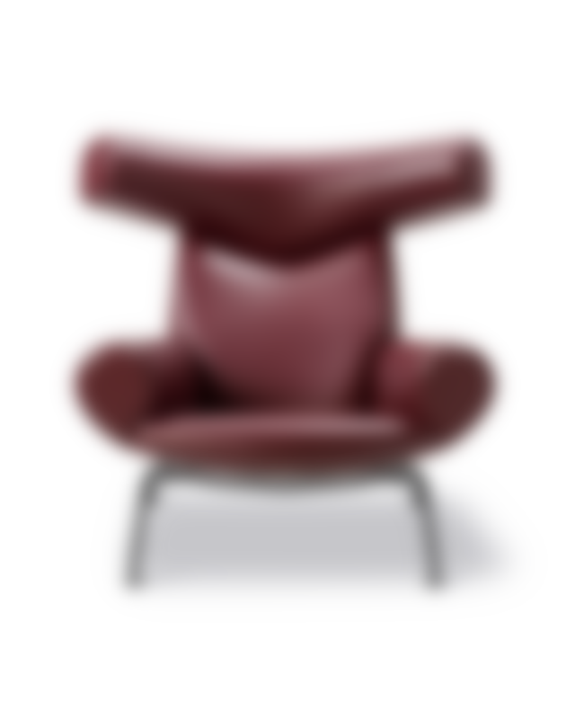 Wegner Ox Chair - Leather 93 Indian Red (Max) / Black frame