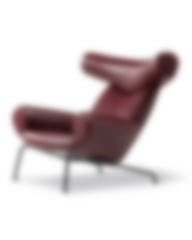 Wegner Ox Chair - Leather 93 Indian Red (Max) / Black frame