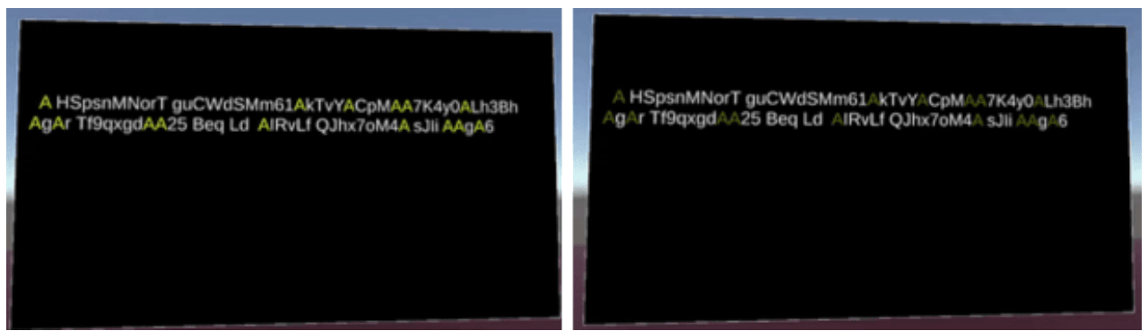 Examples of an experiment instruction screen in the prototype and task.