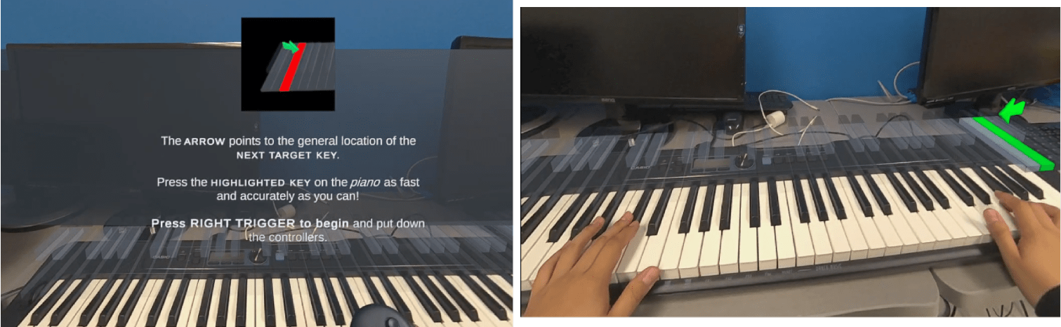 Examples of an experiment instruction screen in the prototype and task.