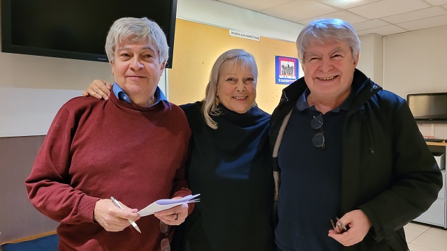 Trois Saporta : Pierre, Renata son épouse, et Albert son frère.