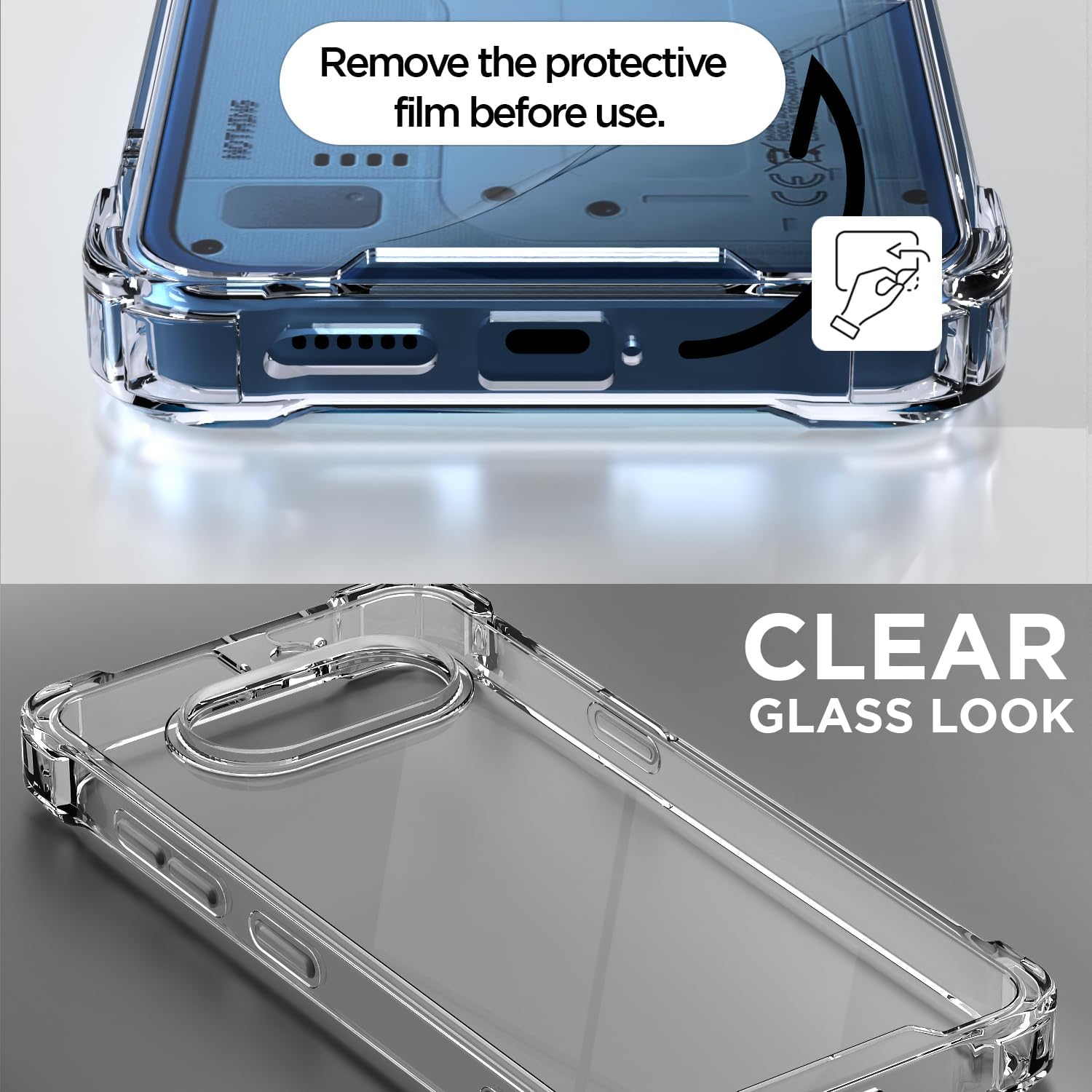 TrendyShield Nothing Phone (4a) 5G Back Cover | Transparent Shockproof Case | 360° Bumper Protection | Camera & Screen Raised Edge (Clear) view 4