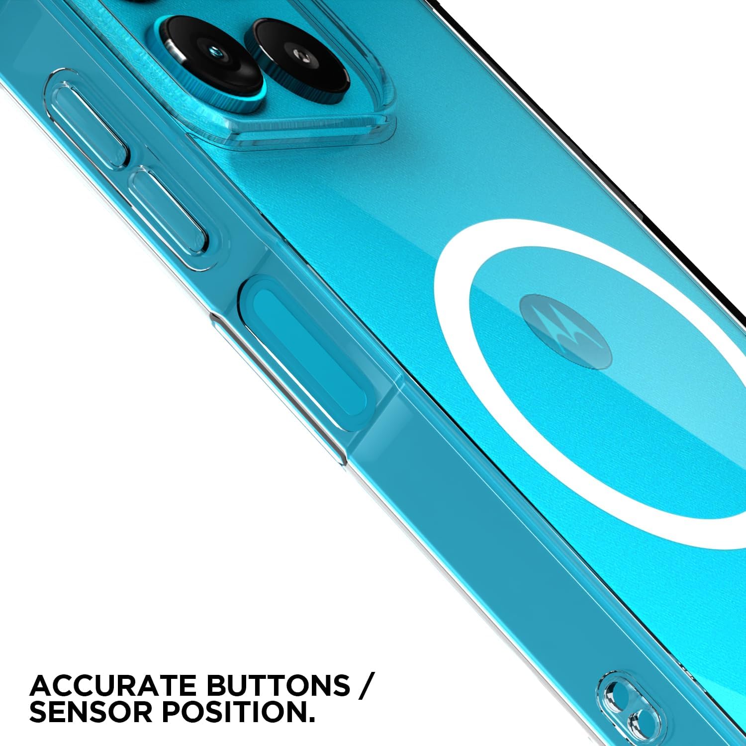TrendyShield Motorola G77 Back Cover | Transparent MagSafe Shockproof Case | Strong Magnetic Ring | 360° Bumper Protection (Clear) view 3