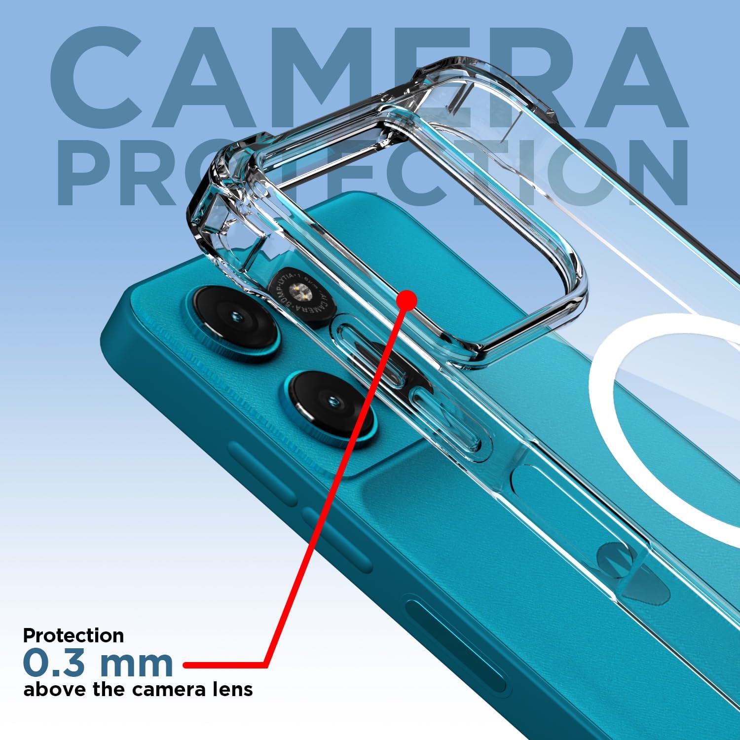TrendyShield Motorola G77 Back Cover | Transparent MagSafe Shockproof Case | Strong Magnetic Ring | 360° Bumper Protection (Clear) view 5