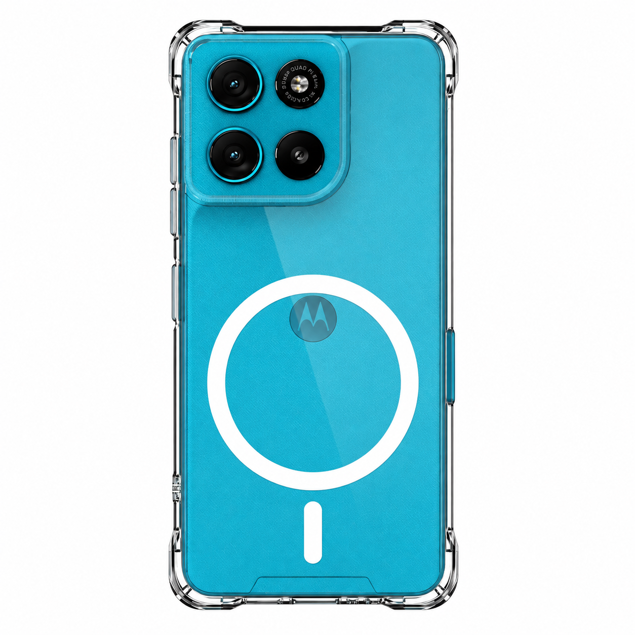 TrendyShield Motorola G77 Back Cover | Transparent MagSafe Shockproof Case | Strong Magnetic Ring | 360° Bumper Protection (Clear) view 1