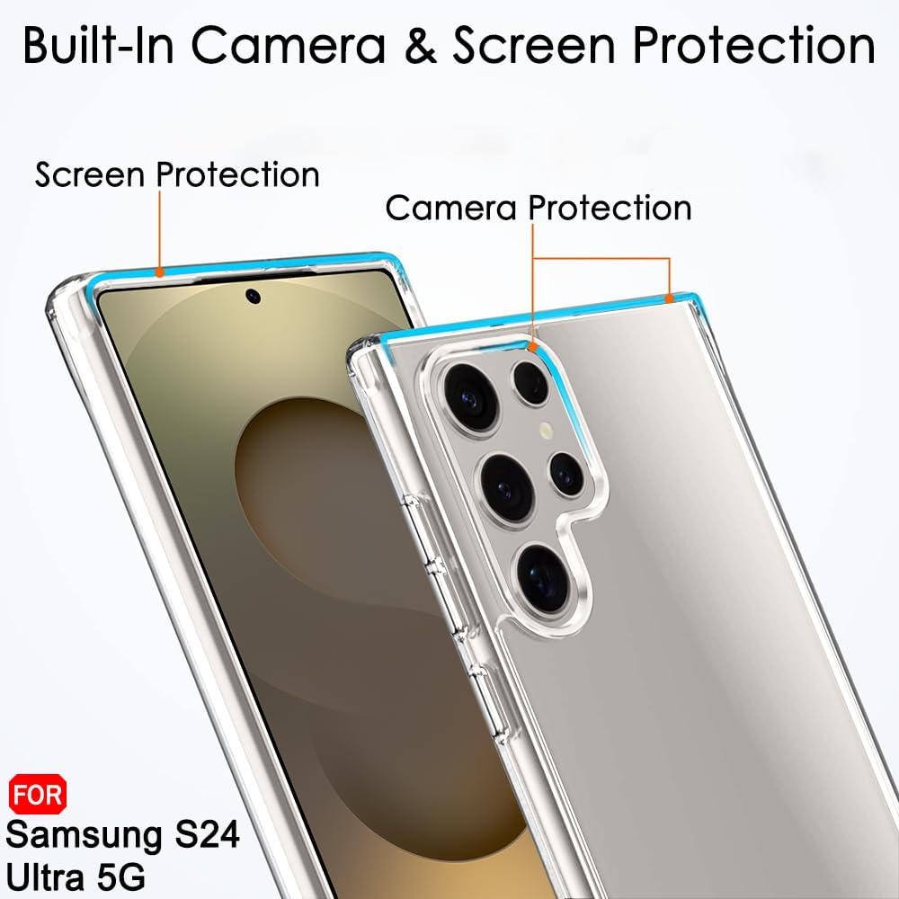 TrendyShield Samsung Galaxy S25 Ultra Back Cover | Transparent Shockproof Case | 360° Bumper Protection | Camera & Screen Raised Edge (Clear) view 5