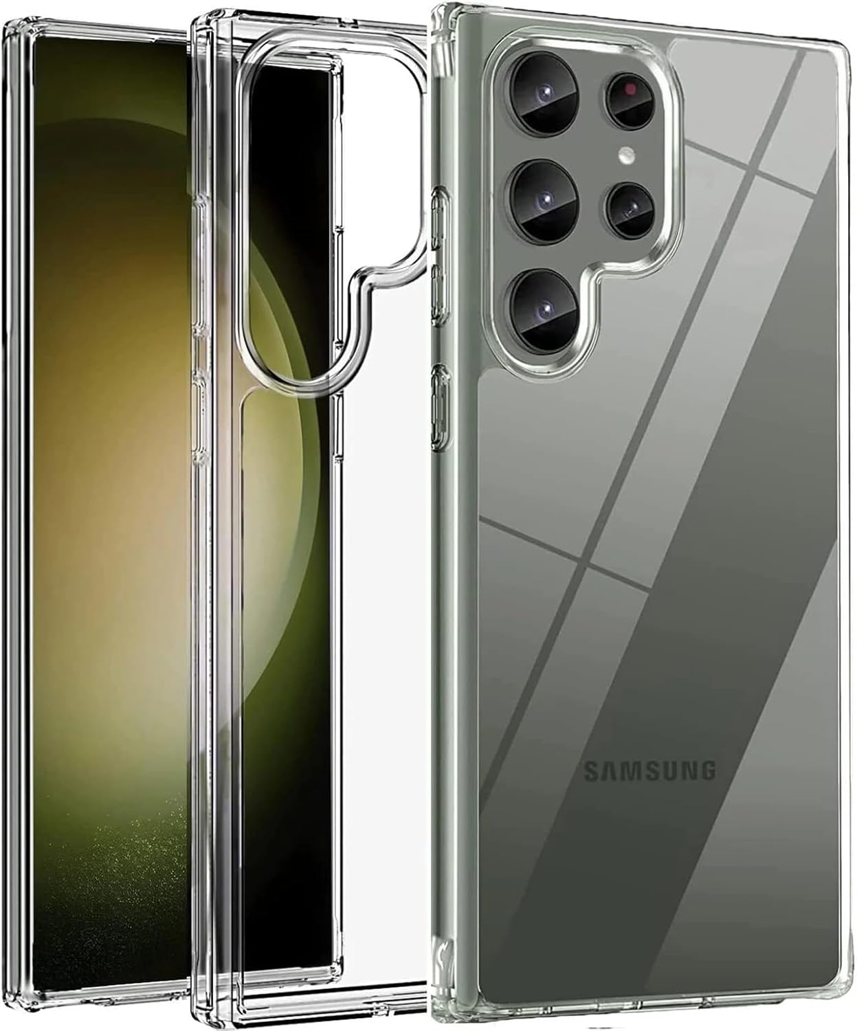 TrendyShield Samsung Galaxy S23 Ultra Back Cover | Transparent Shockproof Case | 360° Bumper Protection | Raised Camera Guard (Clear) view 2